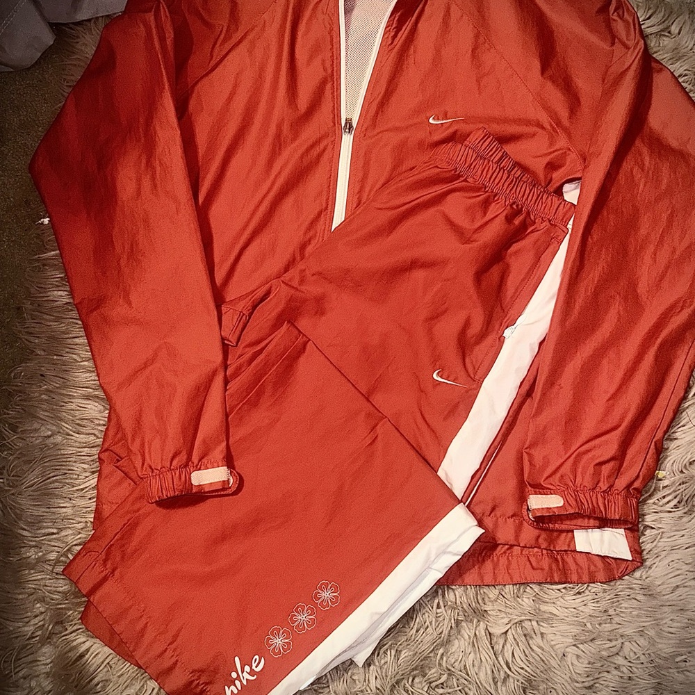 y2k style windbreaker Nike Vibrant Red Athletic Set